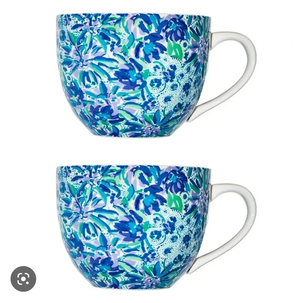 Lilly Pulitzer ceramic mugs set of 2, new in box